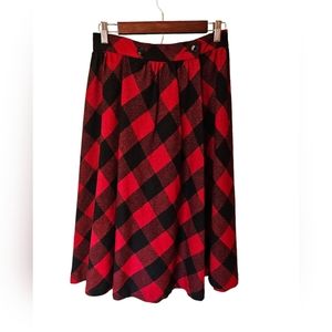 Halston Buffalo Plaid Skirt